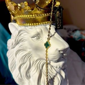 Rachel Zoe 18k Gold Plated w/CZ & Malachite Bracelet.